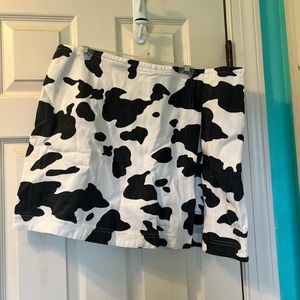 Cow print skort